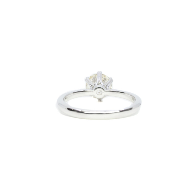 18ct White Gold 1.0ct Round Brilliant Cut Diamond Ring Val $7050 Size M 1/2 #61721