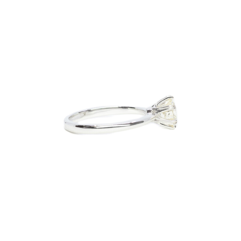 18ct White Gold 1.0ct Round Brilliant Cut Diamond Ring Val $7050 Size M 1/2 #61721