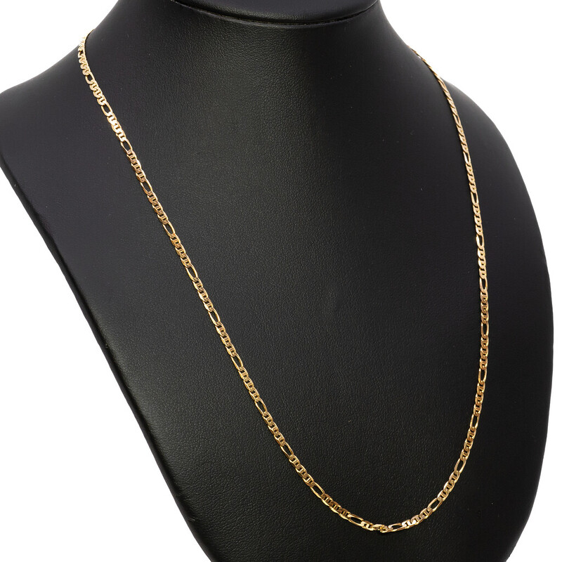 9ct Yellow Gold Figaro Chain Link Necklace 47cm #61885