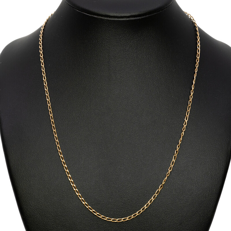 9ct Yellow Gold Fine Curb Link Chain Necklace 43cm #61886