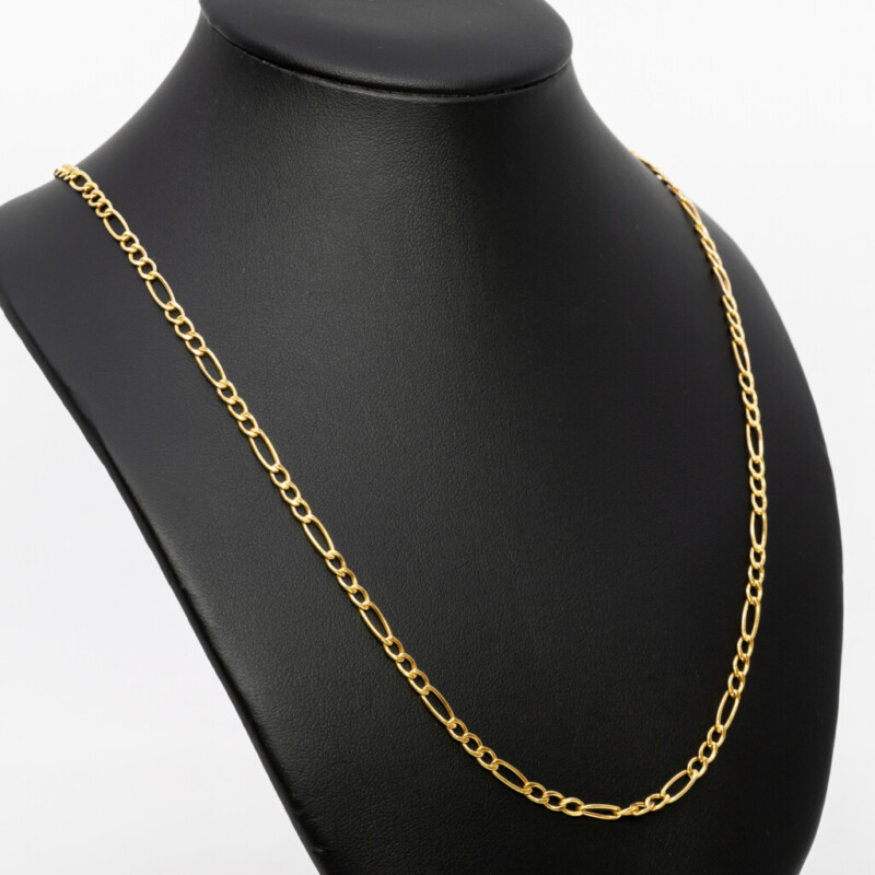 10ct Yellow Gold Figaro Link Chain Necklace 50cm #61882