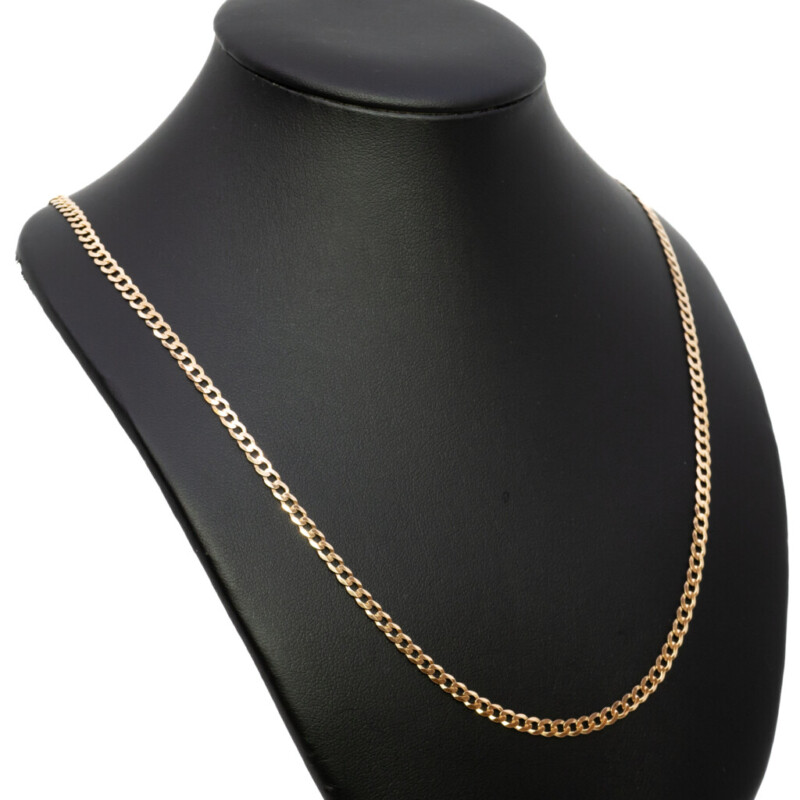 9ct Yellow Gold Curb Link Chain Necklace 50cm #61357