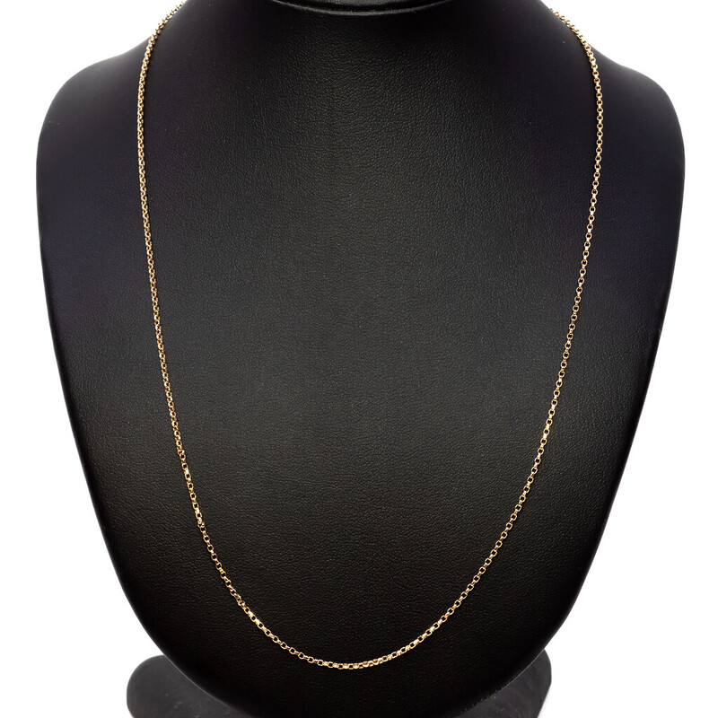 9ct Yellow Gold Diamond Cut Square Belcher Chain Necklace 50cm #61385