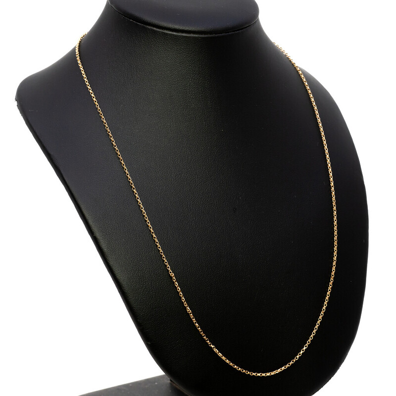 9ct Yellow Gold Diamond Cut Square Belcher Chain Necklace 50cm #61385