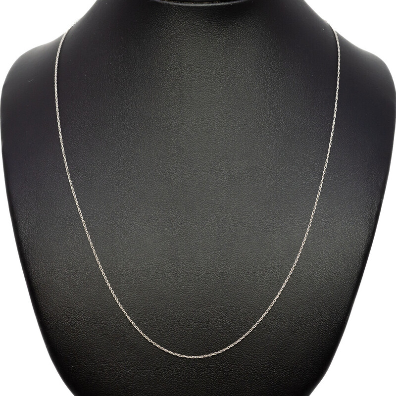 10ct White Gold Fine Chain Necklace 47cm #62234