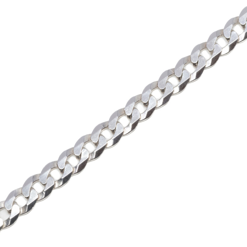 Sterling Silver Curb Link Chain Necklace 44cm #62267