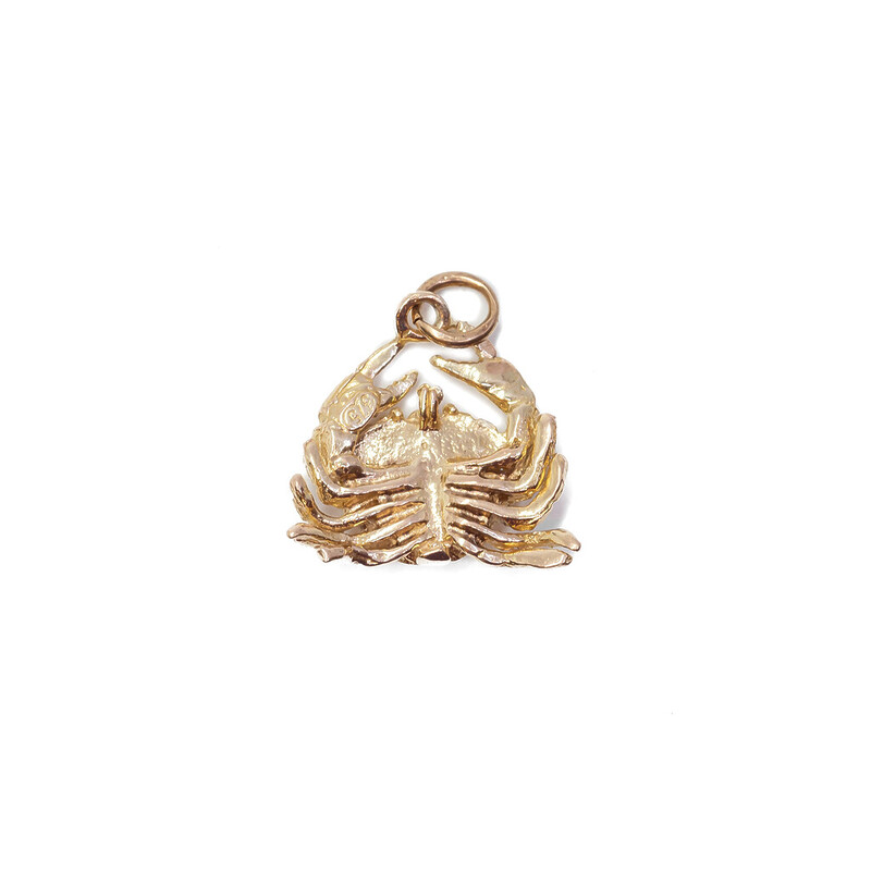 9ct Yellow Gold Cancer / Crab Charm #61361