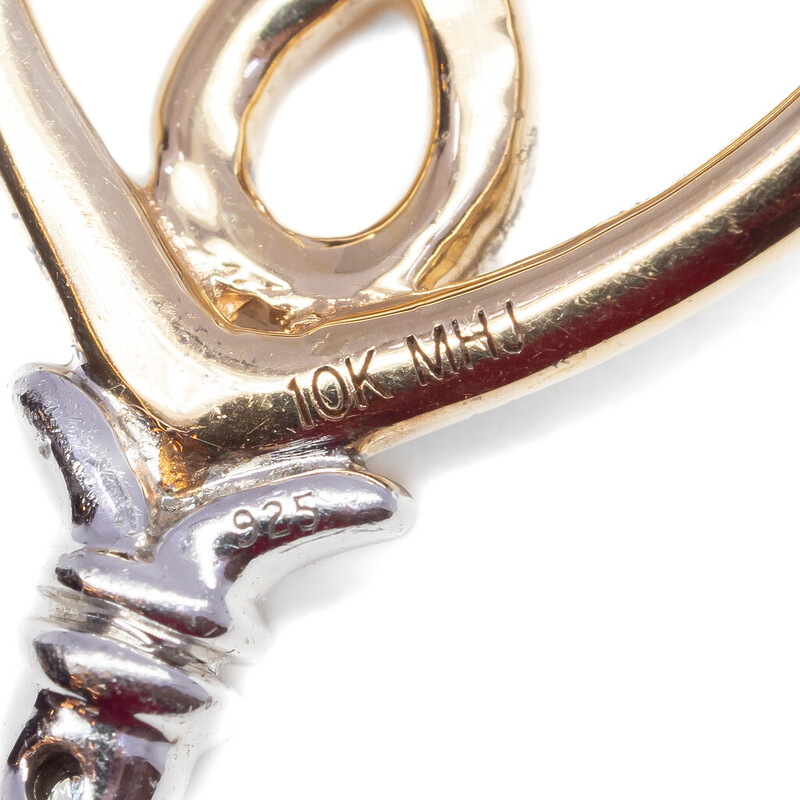 10ct Gold & Sterling Silver Infinitas Key Diamond Pendant #62393