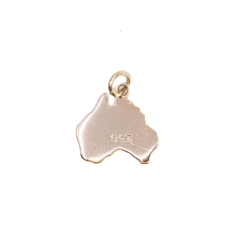 9ct Yellow Gold Australia Shape Charm / Pendant #4678-1