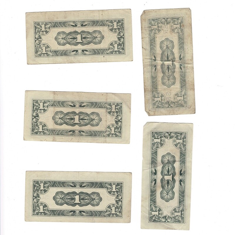 5 X 1942 Netherlands East Indies - Japan Invasion Money 1 Cent Banknotes #59287-31