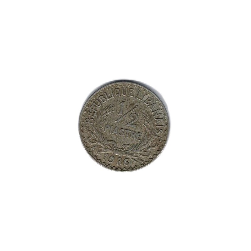 1936 Lebanon 1/2 Piastre Coin #62471-16