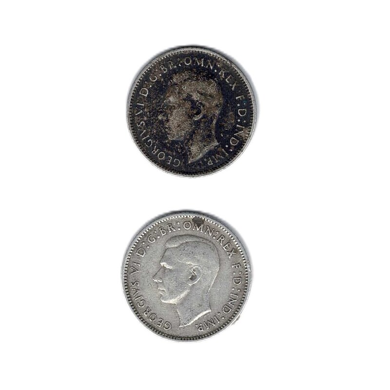 2 X 1943D Australian Sixpence 6D 92.5% Silver Coins Pre Decimal #62471-19