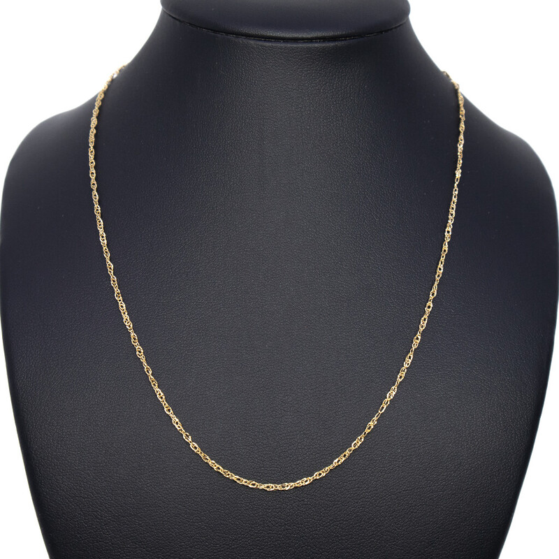 9ct Fine Yellow Gold Singapore Link Chain Necklace 42cm #61848
