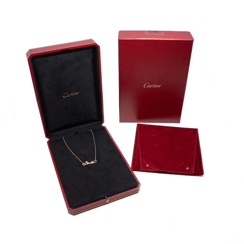 18ct Yellow Gold Panthère De Cartier Diamond Tsavorite Garnet Necklace + Box / Receipt #62798