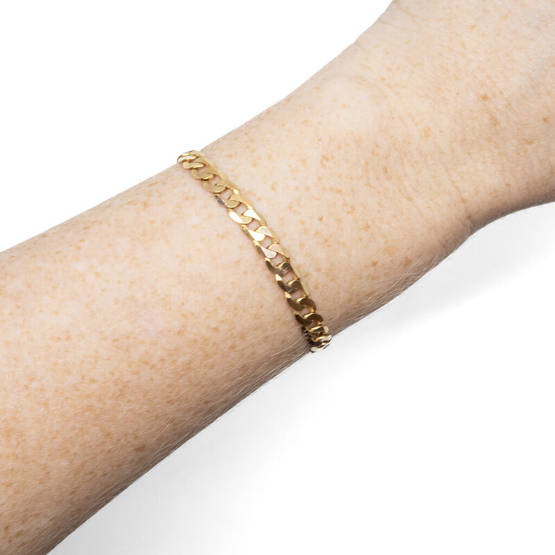 9ct Yellow Gold Curb Link Bracelet 21cm #62515