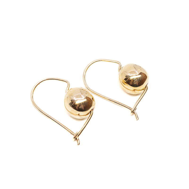 9ct Yellow Gold Ball Hook Earrings #62288