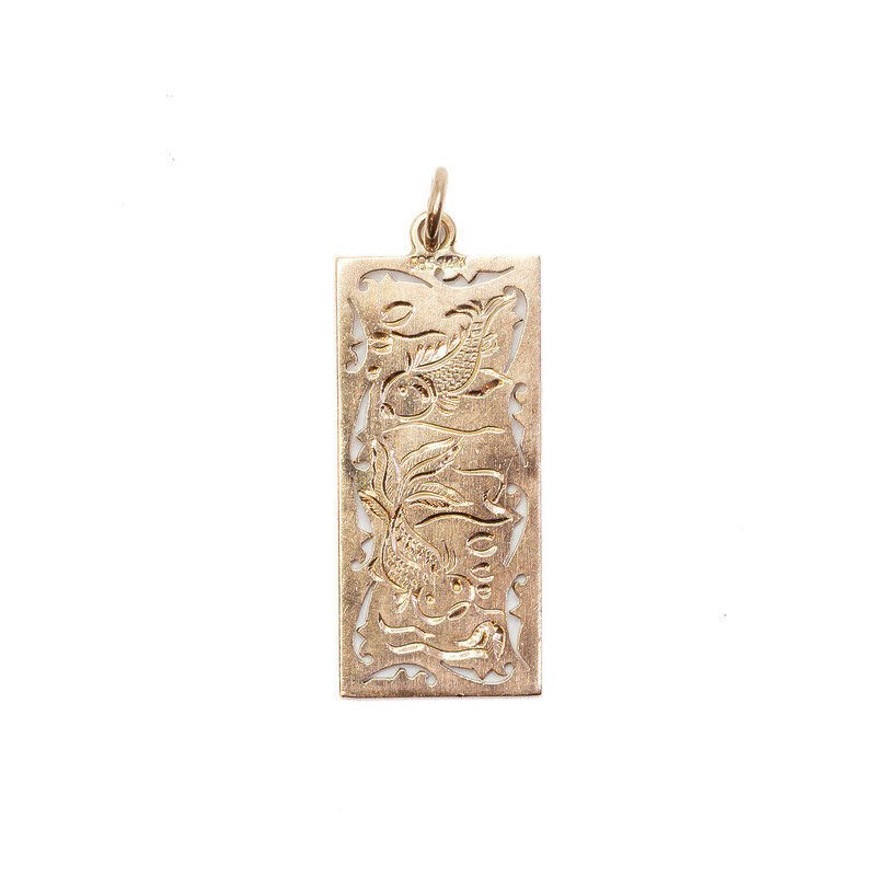 14ct Yellow Gold Luck, Fortune & Long Life Chinese Pendant #62086