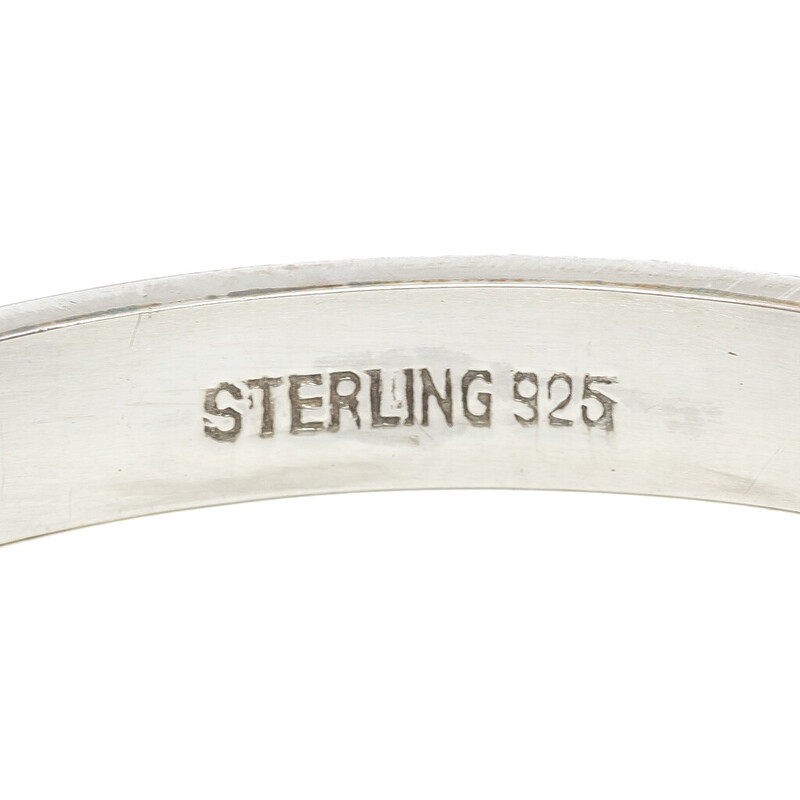 Vintage Engraved Sterling Silver Hinged Bangle 58mm #62212