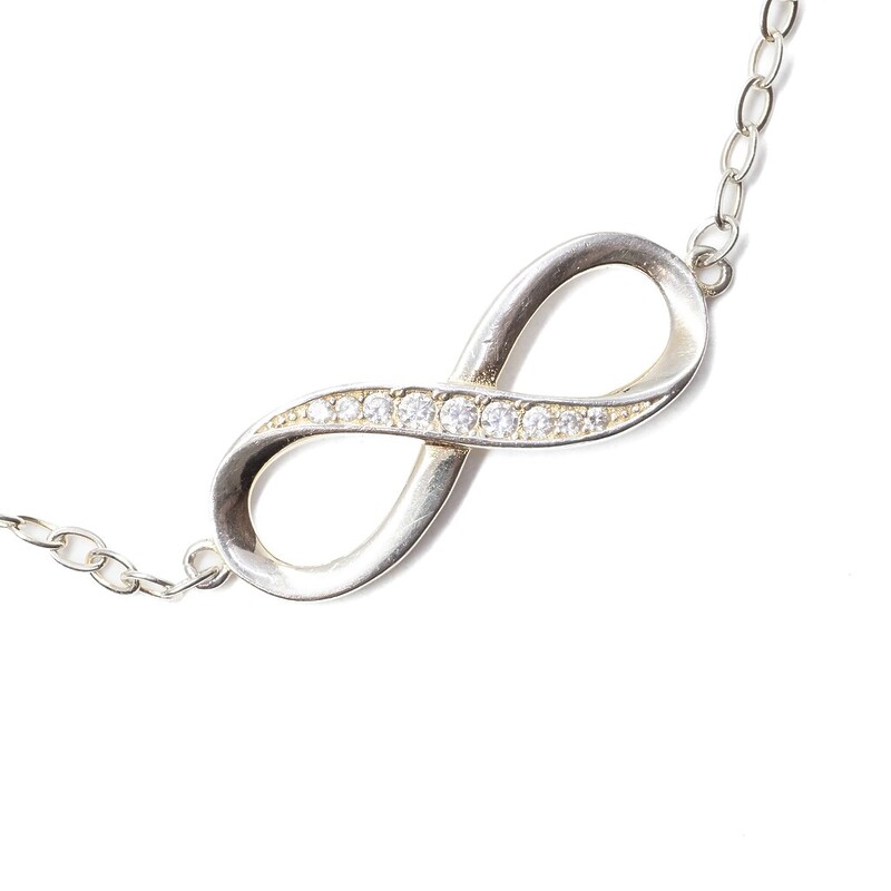 Billie Bijoux Sterling Silver CZ Infinity Bracelet 19.5cm #61723