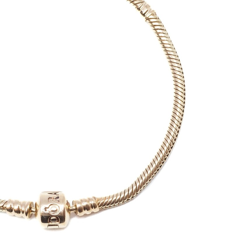 Pandora 14ct Yellow Gold Moments Charm Bracelet 20.5cm #61818