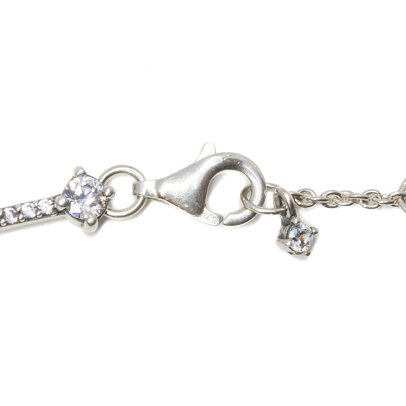 Pandora Sterling Silver Sparkling Pave Bars Bracelet 18cm #61538
