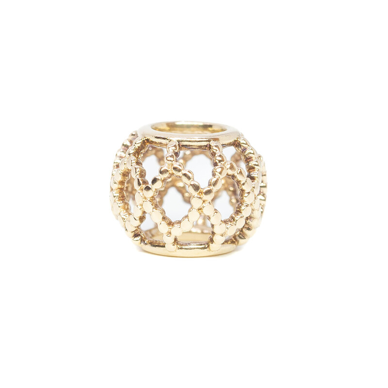 Pandora 14ct Yellow Gold Wanderlist Lattice Charm #61818-1