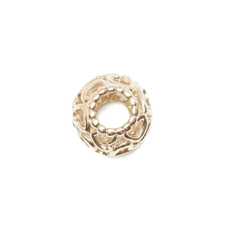 Pandora 14ct Yellow Gold Openwork Heart Charm #61818-2