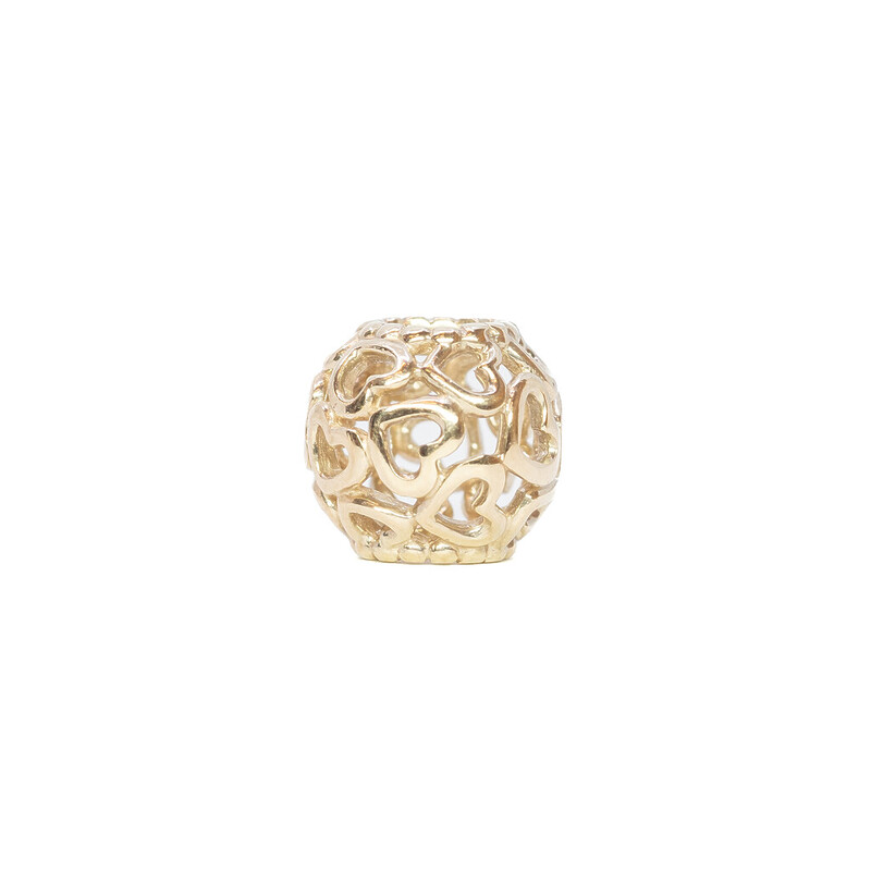 Pandora 14ct Yellow Gold Openwork Heart Charm #61818-2