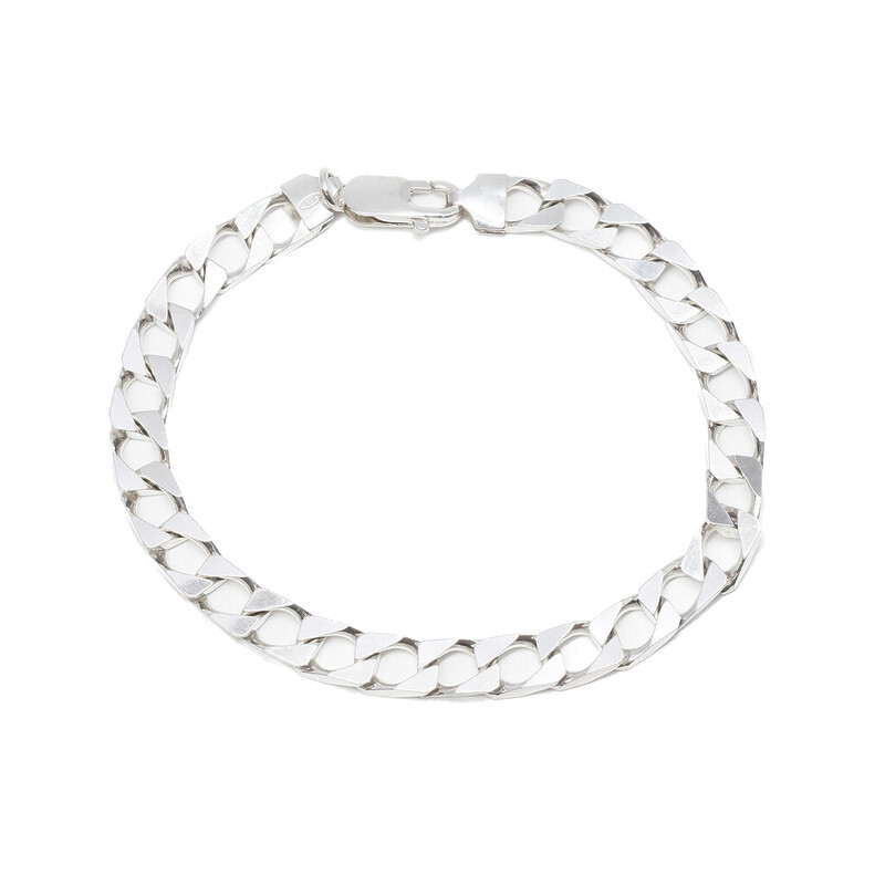 Sterling Silver Curb Link Bracelet 22cm 925 #61612