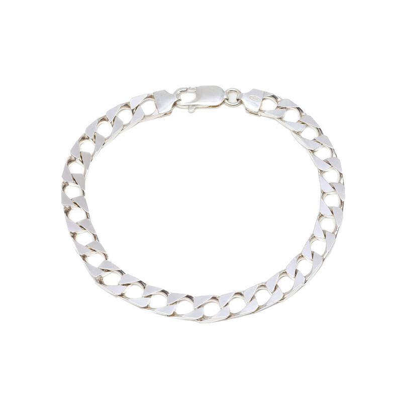 Sterling Silver Curb Link Bracelet 22cm 925 #61612