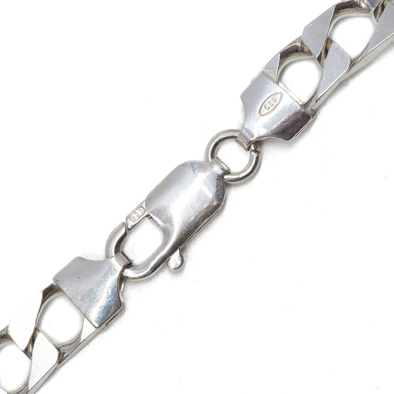 Sterling Silver Curb Link Bracelet 22cm 925 #61612