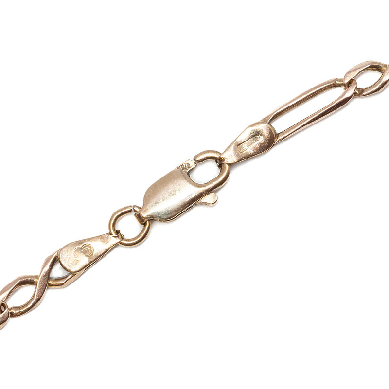 9ct Yellow Gold Figaro Link Bracelet 18.5cm #61986