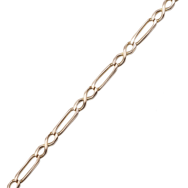 9ct Yellow Gold Figaro Link Bracelet 18.5cm #61986