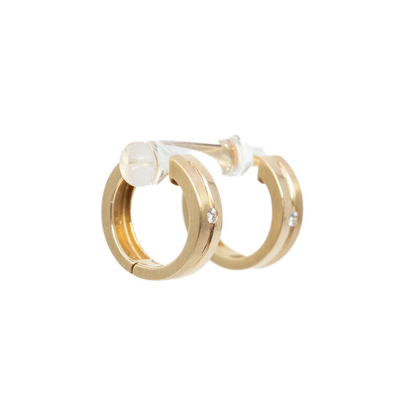 14ct Yellow Gold Diamond Huggies Earrings #5399