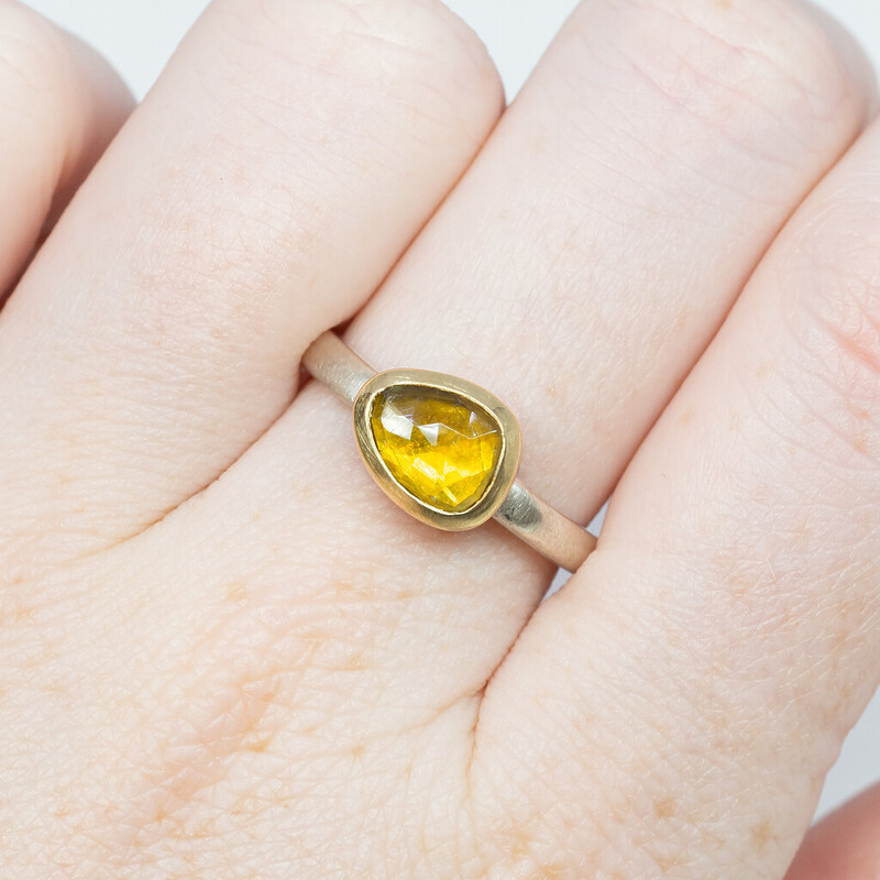 Sterling Silver Handmade Citrine Ring Made In England L #62648