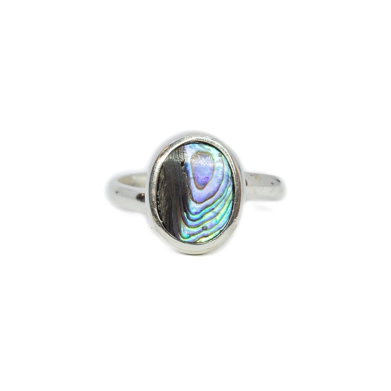 Sterling Silver Open Mother of Pearl Ring Adjustable Size #62678-4