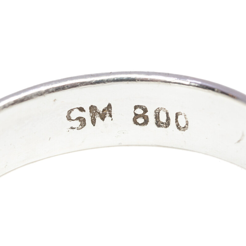 Solid Silver Engraved Band Ring Size R (800 Purity) #62504