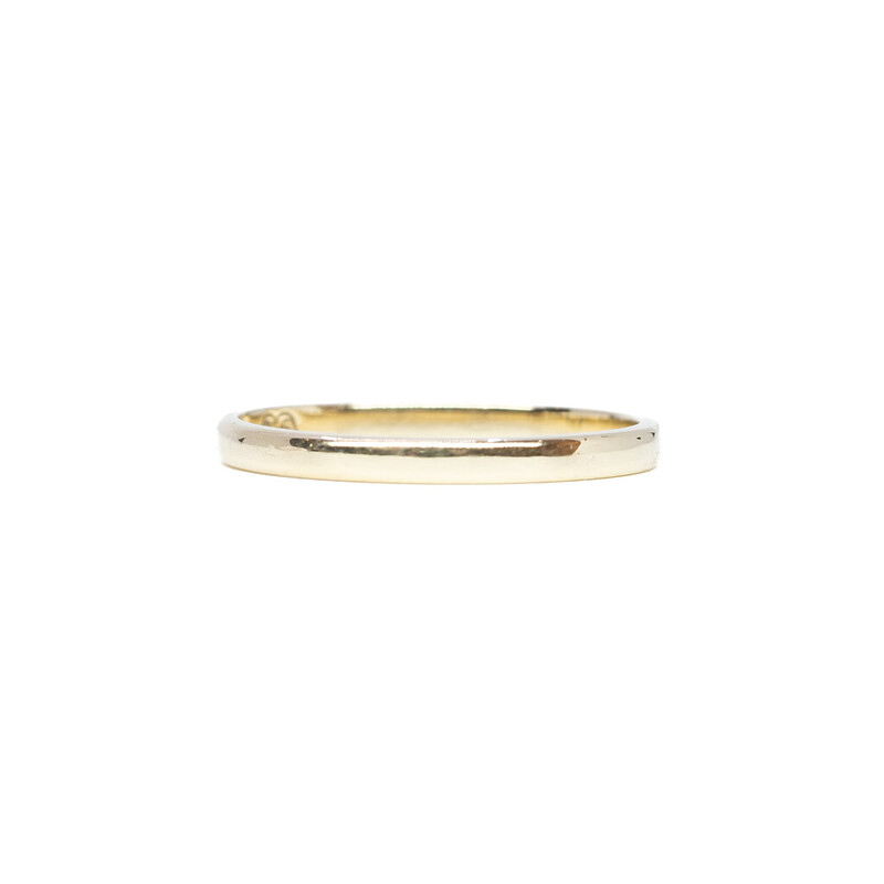9ct Yellow Gold Narrow Wedding Band Ring Size N #62454
