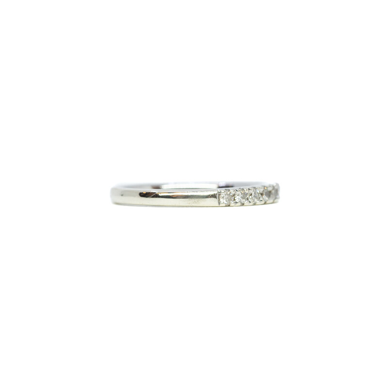 9ct White Gold Diamond Set Band Ring Size I (i) #62464
