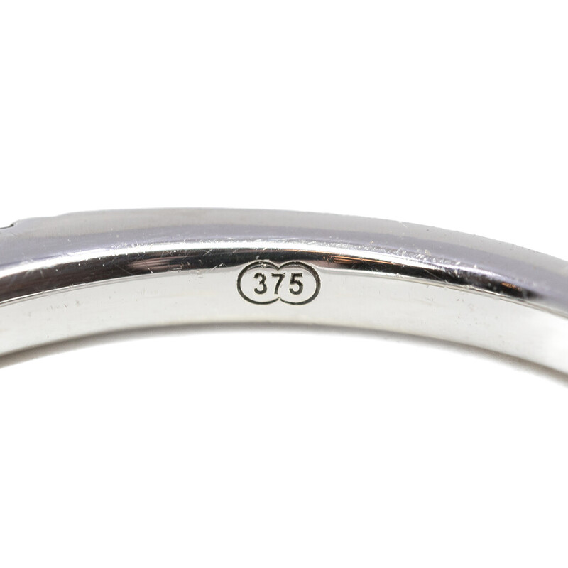 9ct White Gold Diamond Set Band Ring Size I (i) #62464