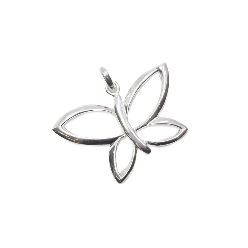 Sterling Silver Butterfly Pendant 925 #5993-19