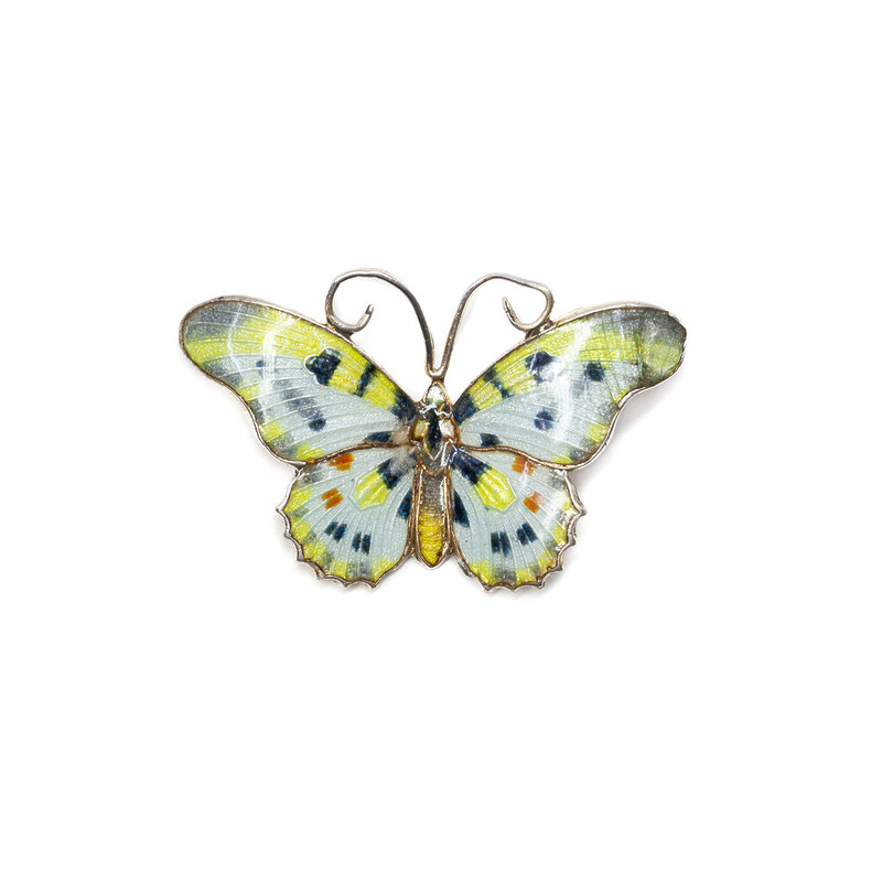 Enamelled Sterling Silver Butterfly Brooch #5993-29