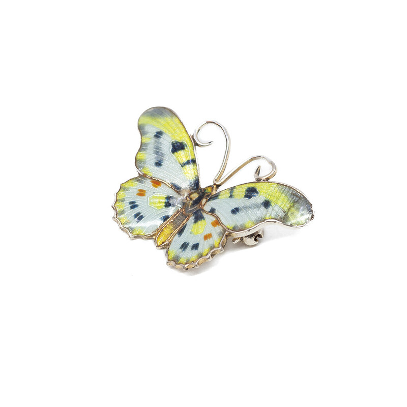 Enamelled Sterling Silver Butterfly Brooch #5993-29
