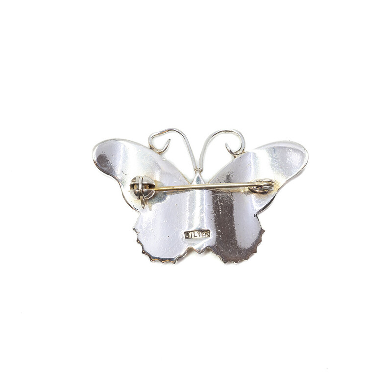 Enamelled Sterling Silver Butterfly Brooch #5993-29