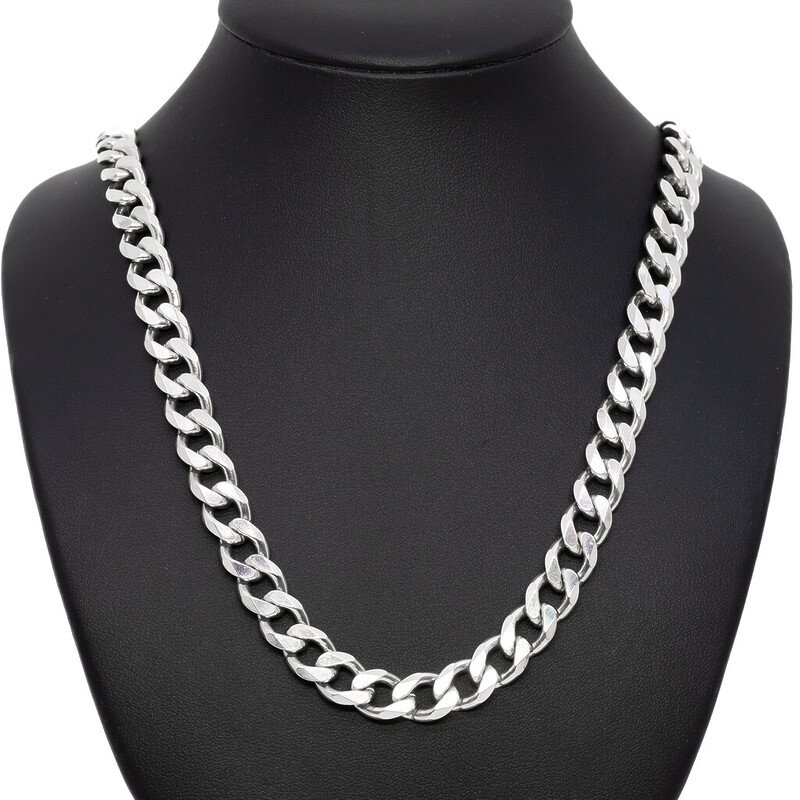 Sterling Silver Heavy Curb Link Necklace 55cm #62629