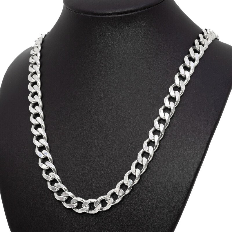 Sterling Silver Heavy Curb Link Necklace 55cm #62629