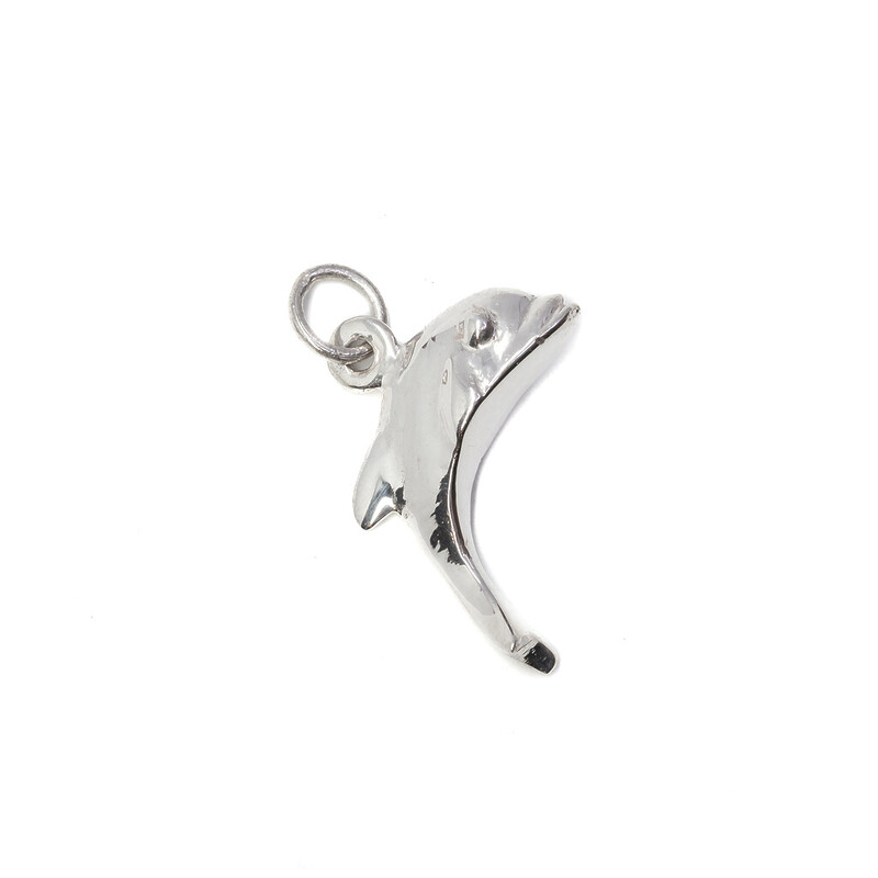 Sterling Silver 3D Leaping Dolphin Pendant / Charm *New* #62995