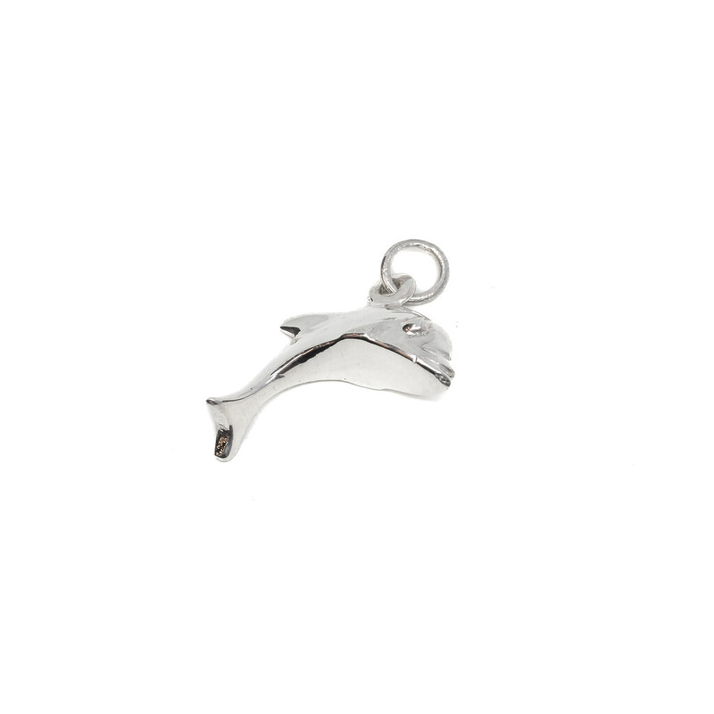 Sterling Silver 3D Leaping Dolphin Pendant / Charm *New* #62995