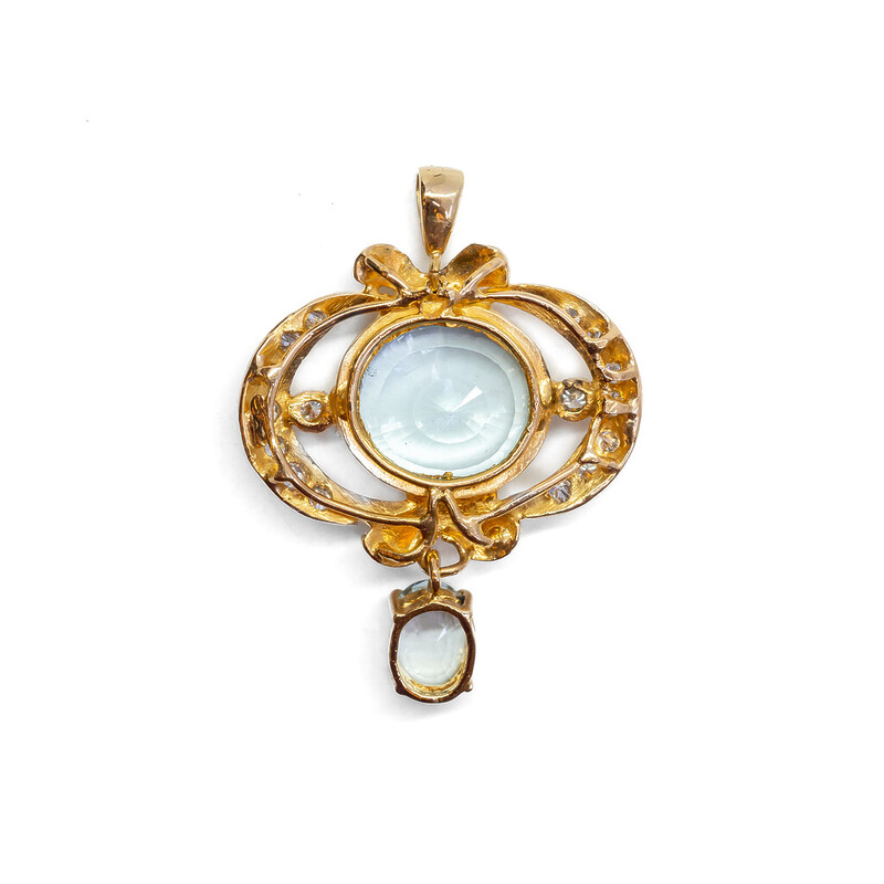 7.60ct Aquamarine & Diamond Pendant in 18ct Yellow Gold Val $7500 #62719