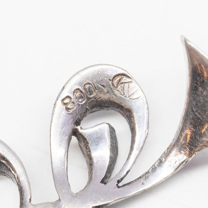 Silver Marcasite Bow Pendant 800 #61139